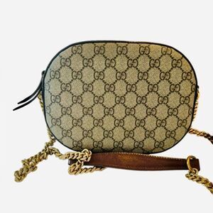GG Supreme Monogram Cuoio Toscano Mini Chain Shoulder Bag